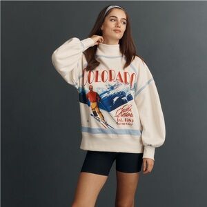 Anthropologie Daily Practice Base Plate Graphic Sweatshirt